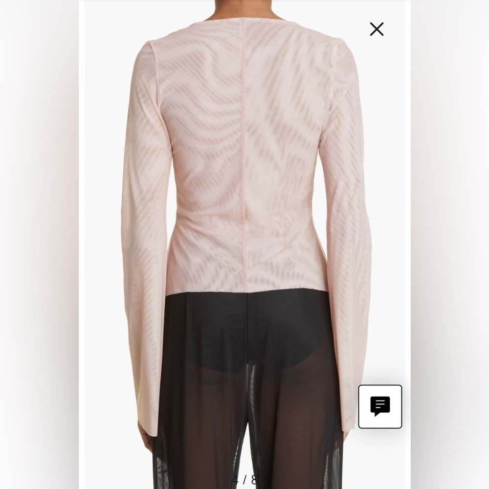 Kathryn Bowen Pulling Seamed Mesh Cardigan in Dusty Rose/Off White Size 6 - Picture 3 of 16